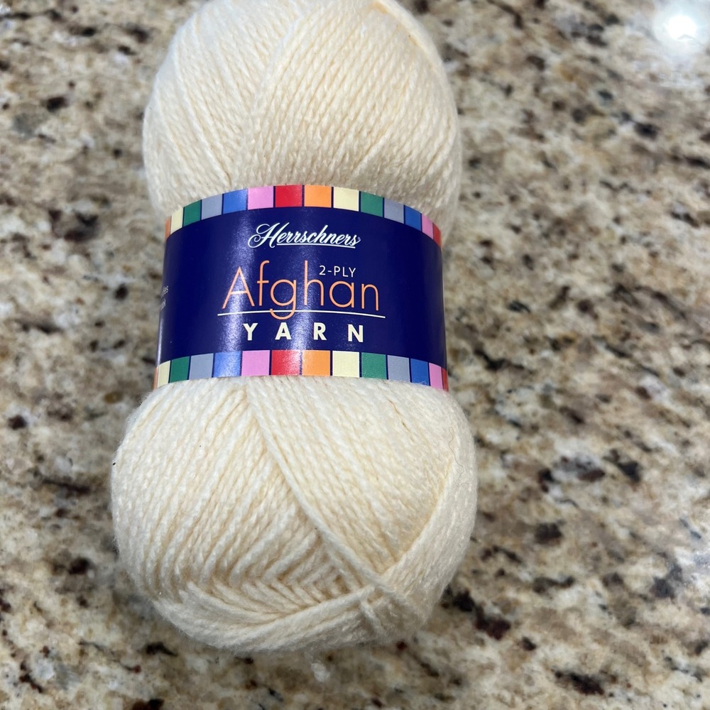 Herrschners 2-Ply Afghan Yarn Cream 0025 100% Acrylic 2oz 220yd Fine Weight 2